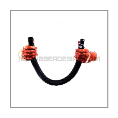 Medical-tube M50-FR highly flexible with length 50 cm = 20 inch, 22 mm mediports female to female and breathing-reduction-adaptor